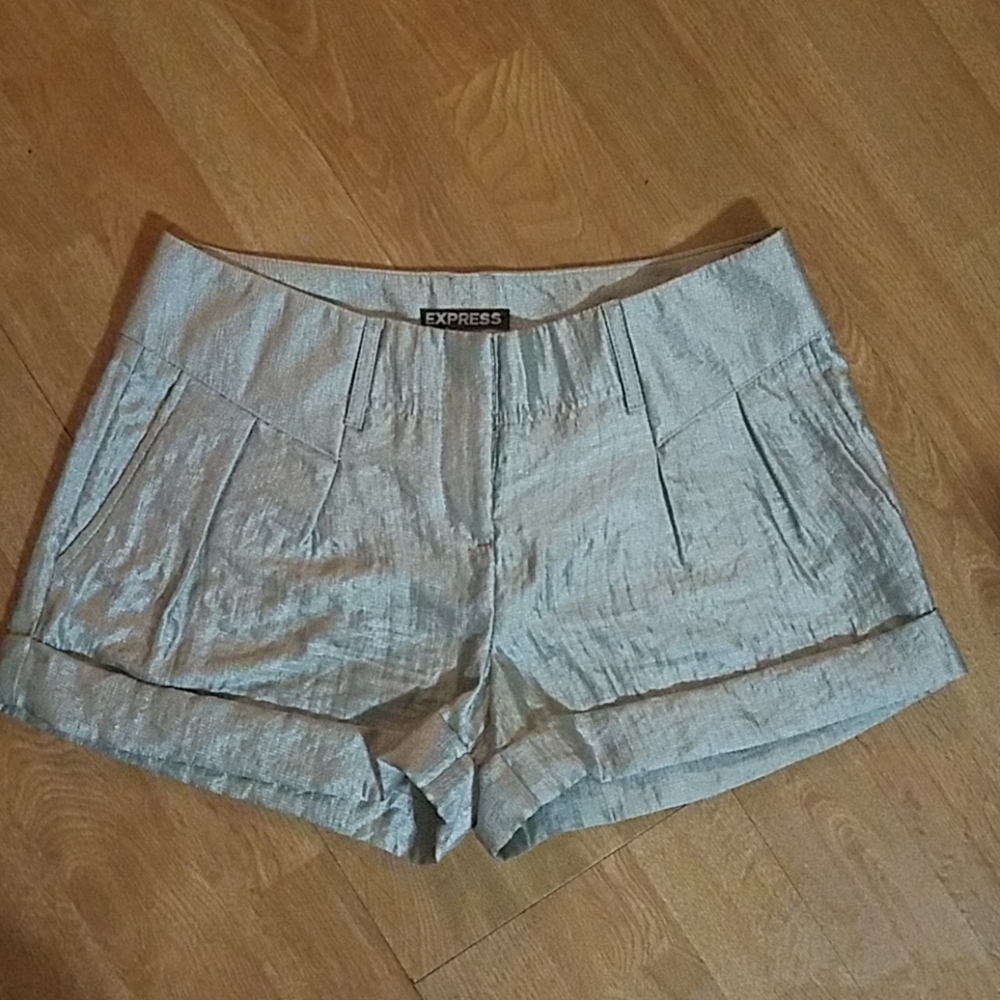 *Express Silver Pleated Shorts*